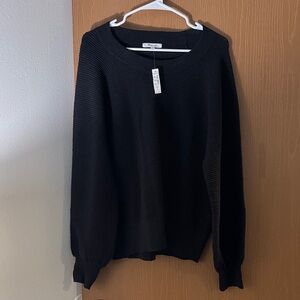 Madewell Ribbed Black Crewneck Sweater Size XL